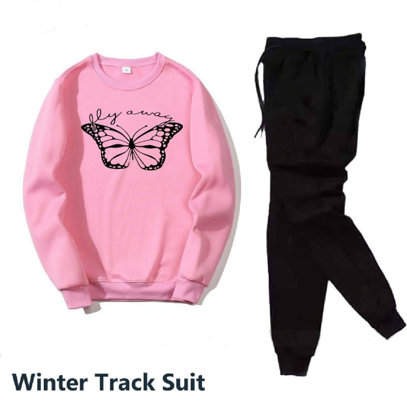 Women’s 2 Pcs Premium Fleece Printed Sweatshirt Tracksuit