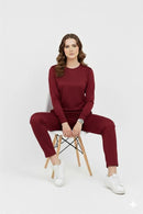 2 Pcs Women's Stitched Micro Interlock Printed Tracksuit simple plain