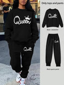 Women’s 2 Pcs Soft Fleece Plain Tracksuit
