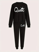 Women’s 2 Pcs Soft Fleece Plain Tracksuit