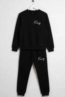 2 Pcs Men's Fleece Printed Track Suit