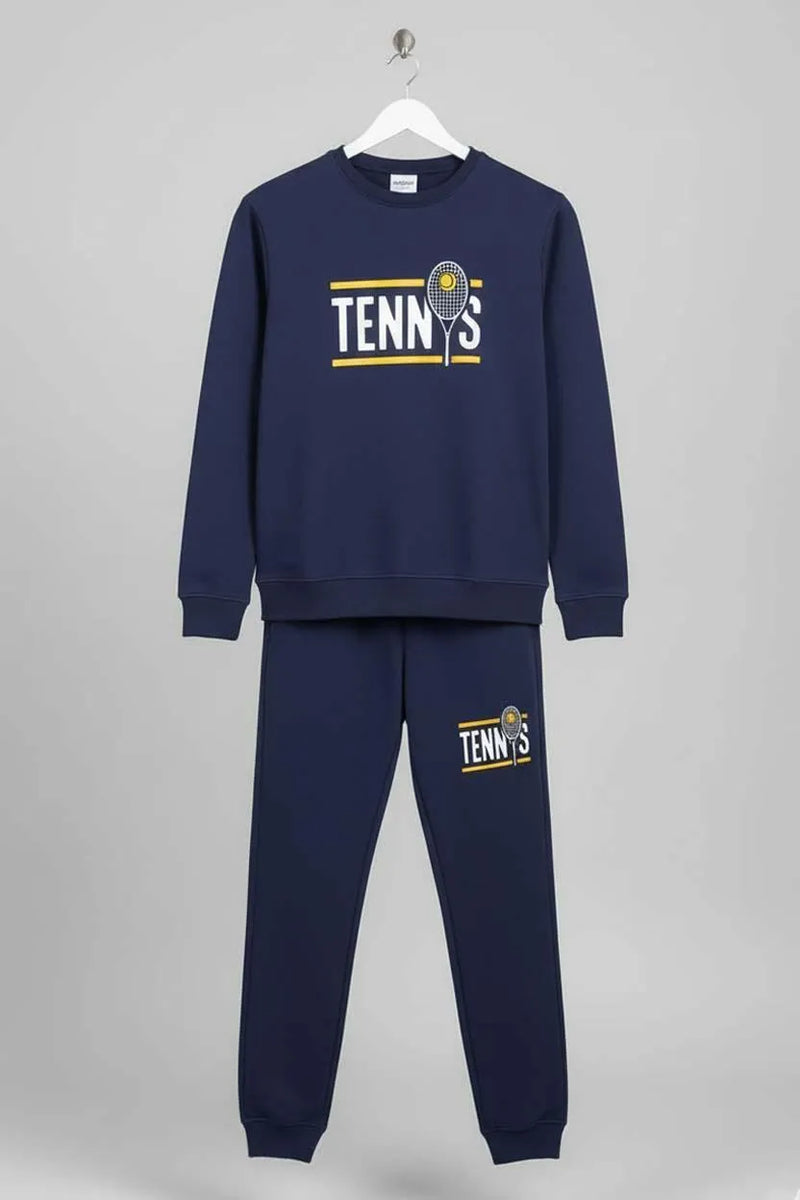 2 pcs Men's Polyester Fleece Printed Track Suit