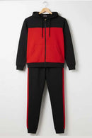 2 Pcs Men's Polyester Fleece Plain Zipper Track