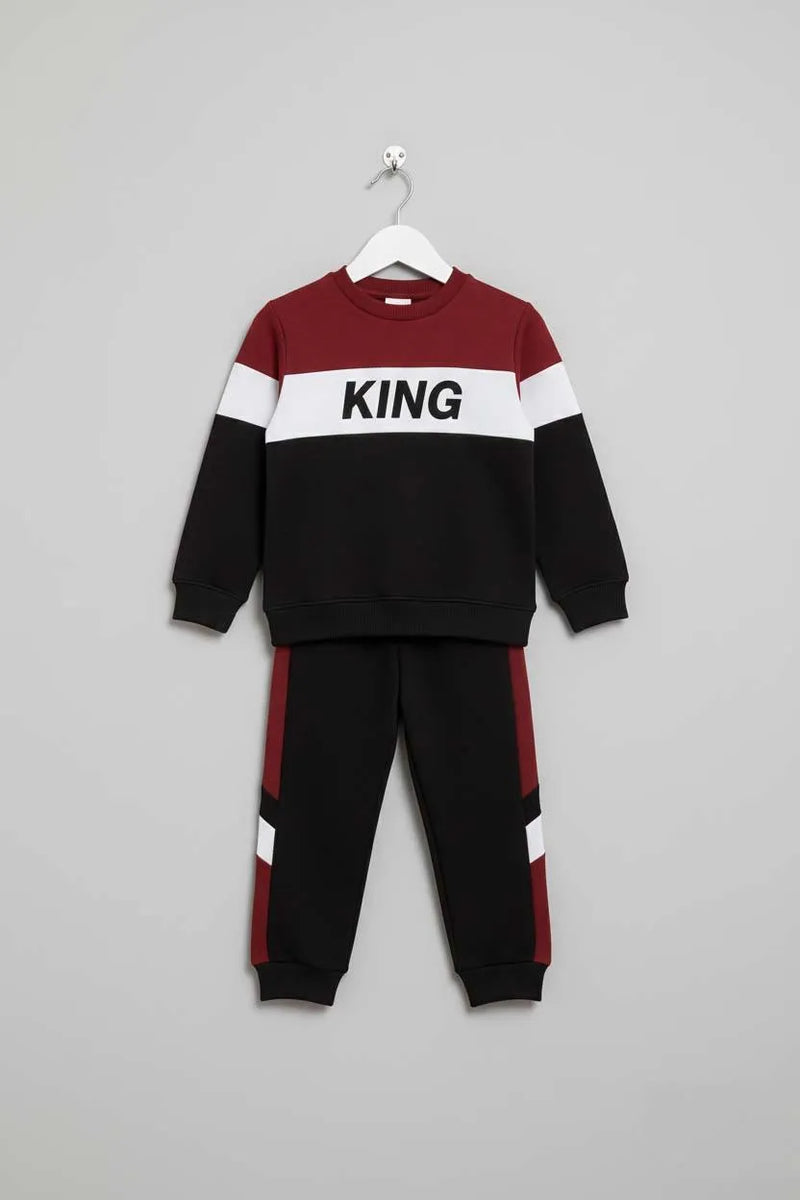 2 Pcs Boys and Girl's Polyester Fleece Printed Tracksuit