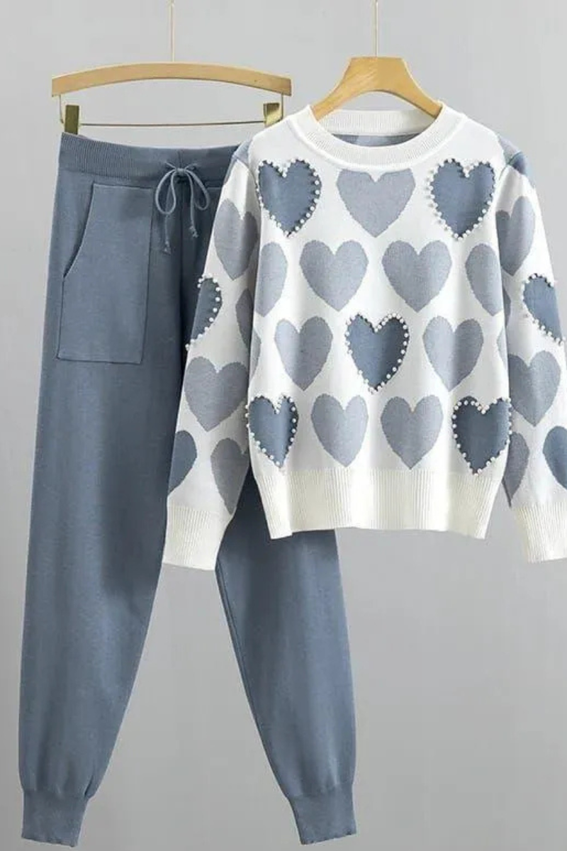 Cozy Multicolor Fleece Sweatshirt Tracksuit - 2 Pcs