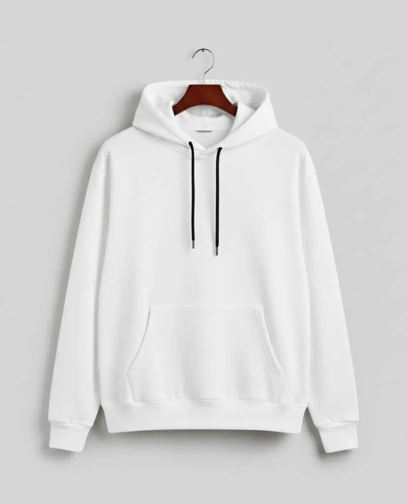 Fleece Plain Hoodie